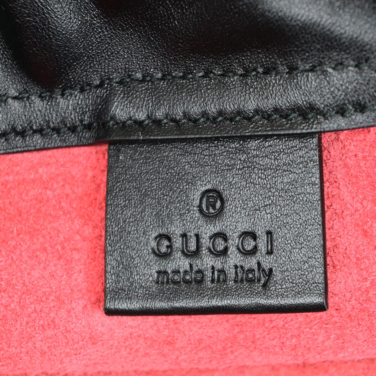 Gucci Drawstring, Red, Leather, backpack