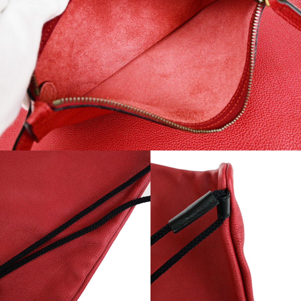 Gucci Drawstring, Red, Leather, backpack