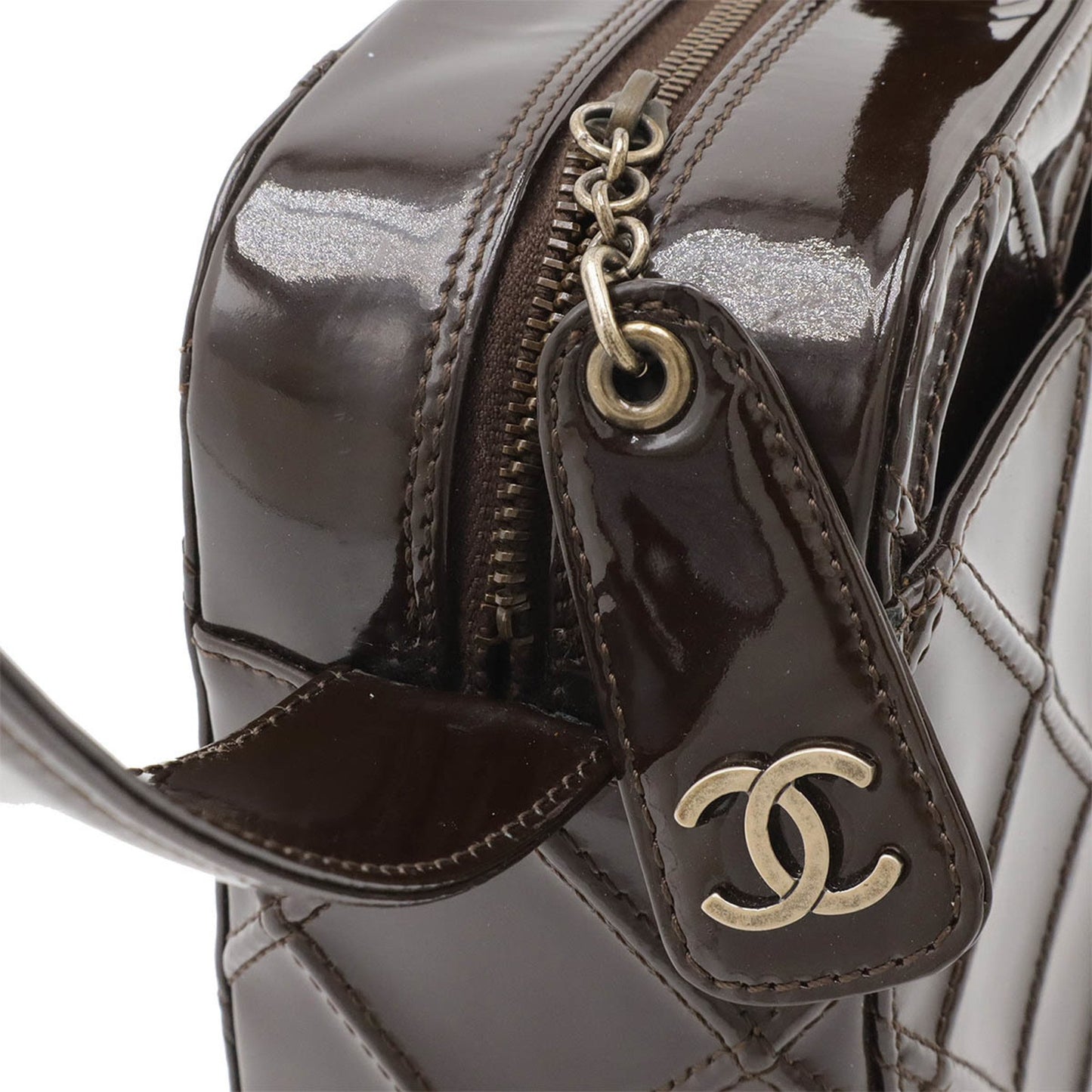 Chanel Camera, Brown, Leather, shoulder