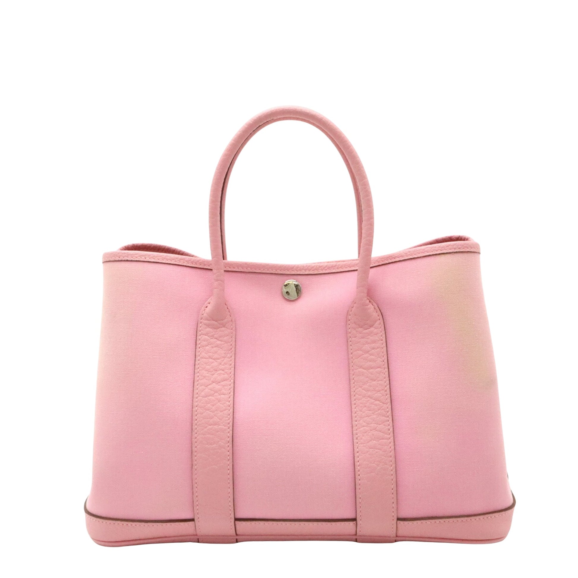 Hermès Garden Party, Pink, Canvas, tote