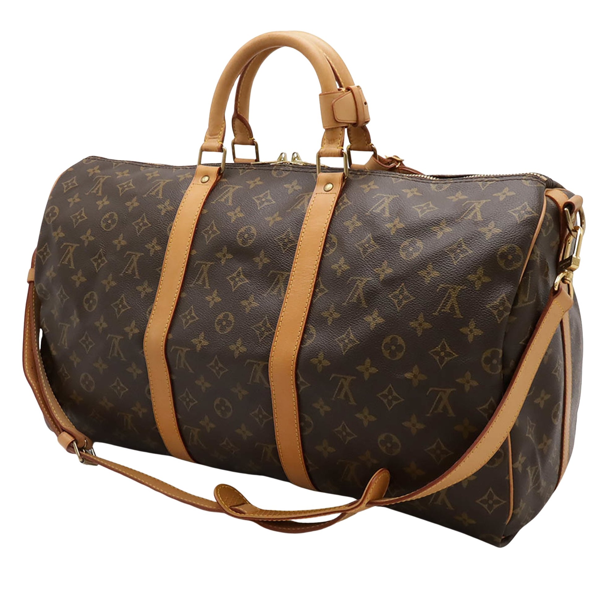 Louis Vuitton Keepall Bandouliere 50, Brown, Canvas, travel