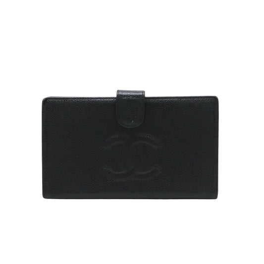 Chanel Logo CC, Black, Leather, wallet