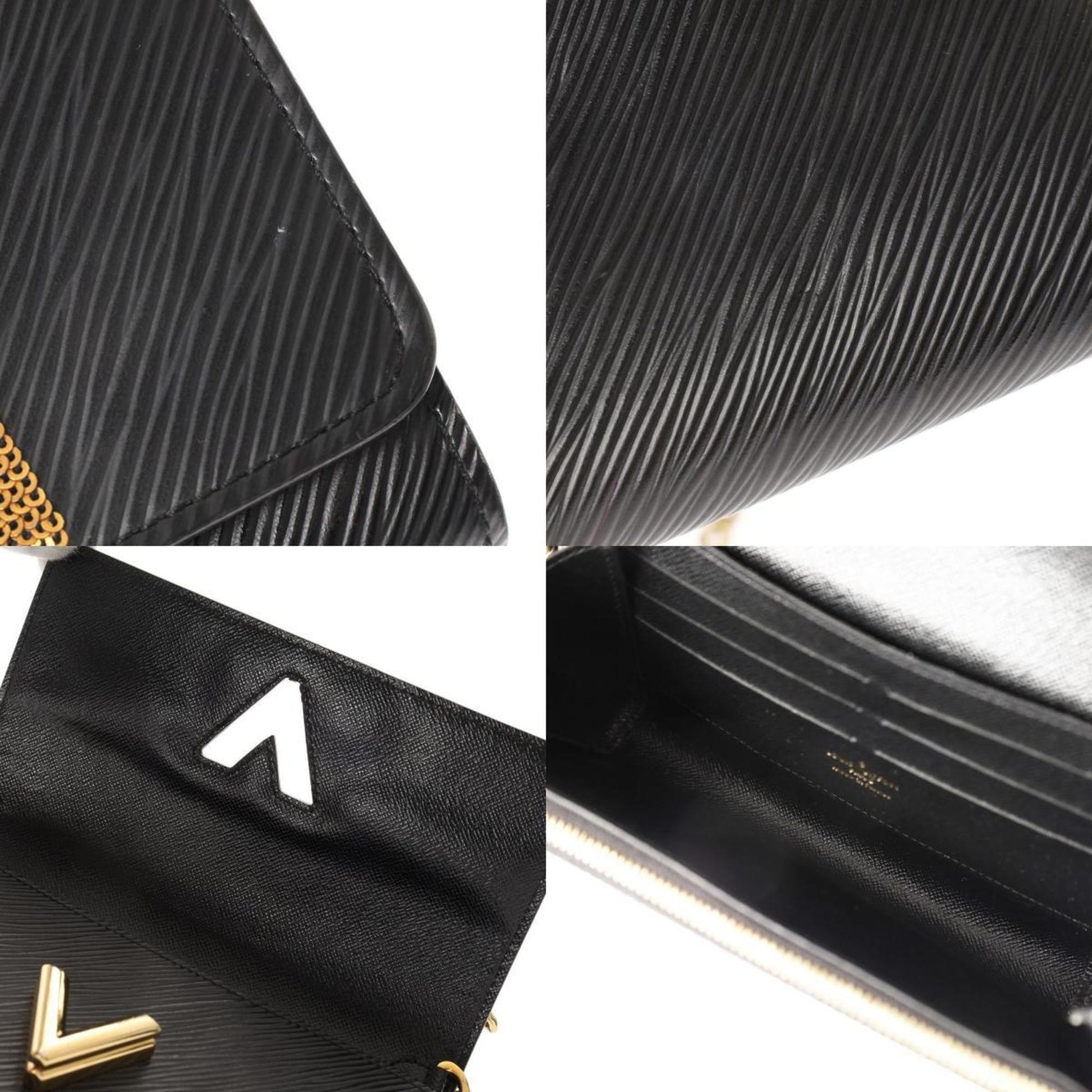 Louis Vuitton Twist, Black, Leather, wallet