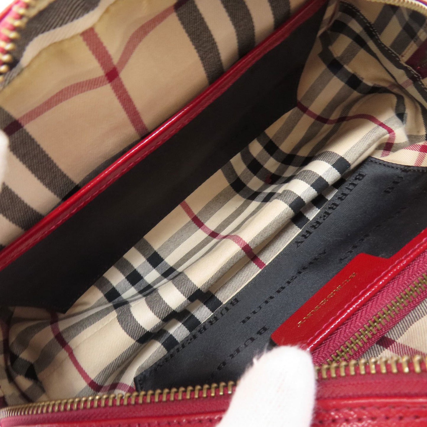 Burberry, Red, Canvas, handbag