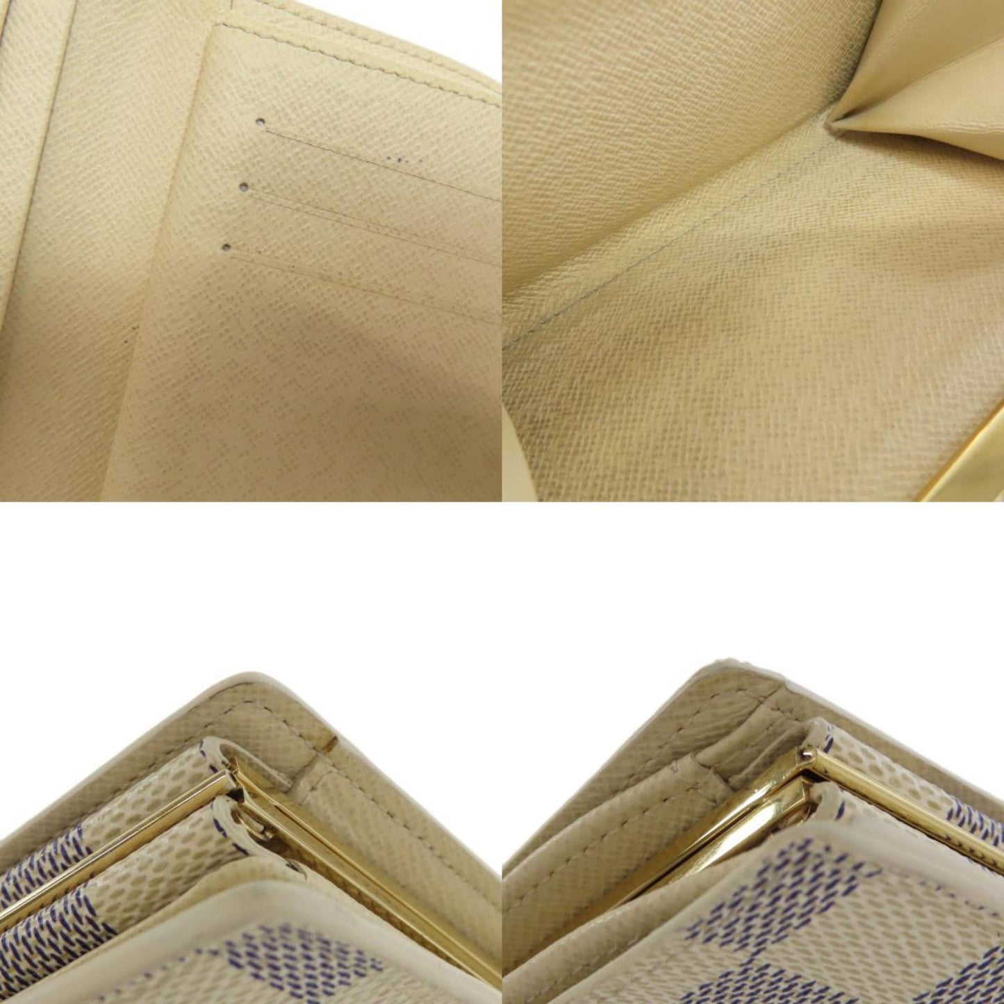 Louis Vuitton Viennois, White, Canvas, wallet