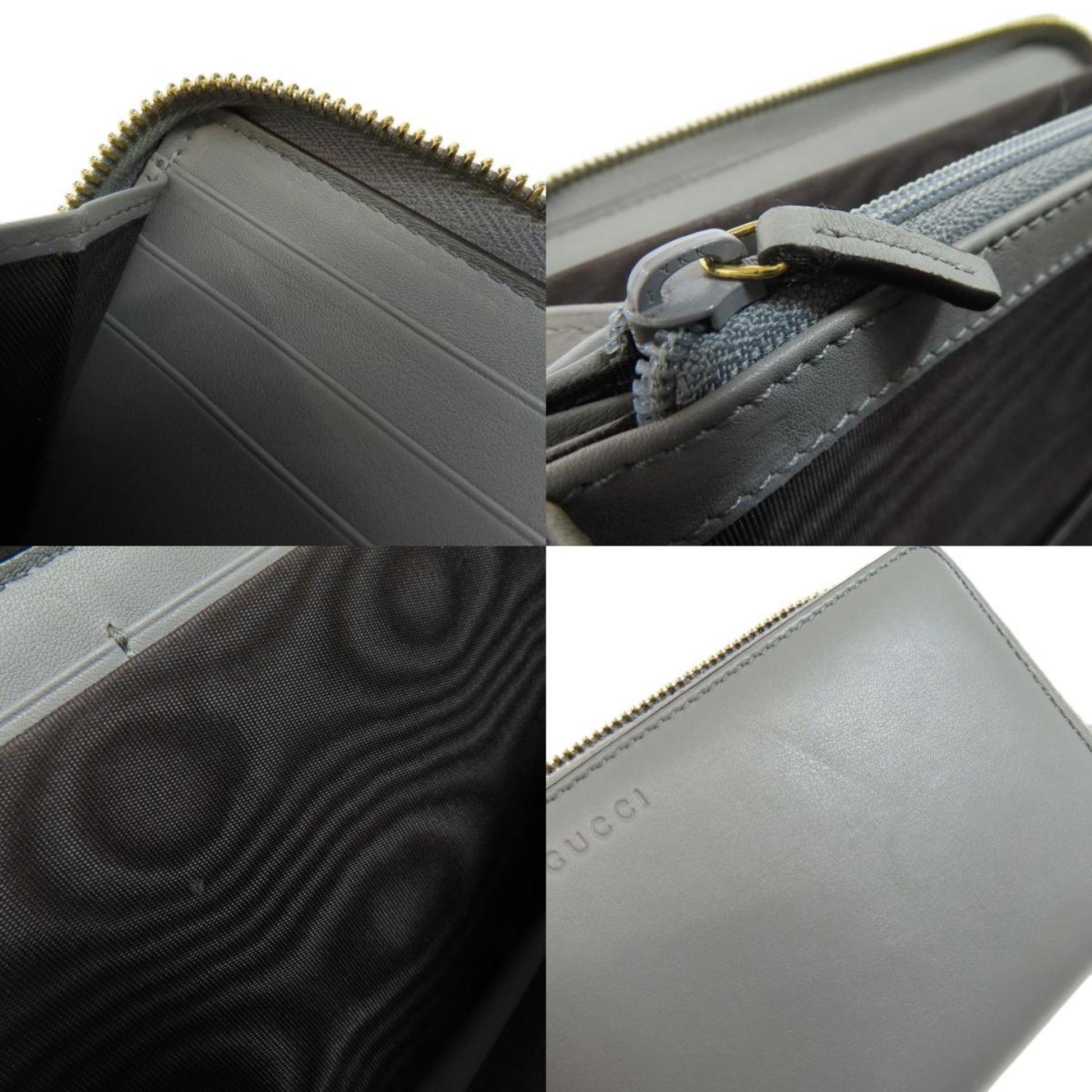 Gucci Bamboo, Grey, Leather, wallet