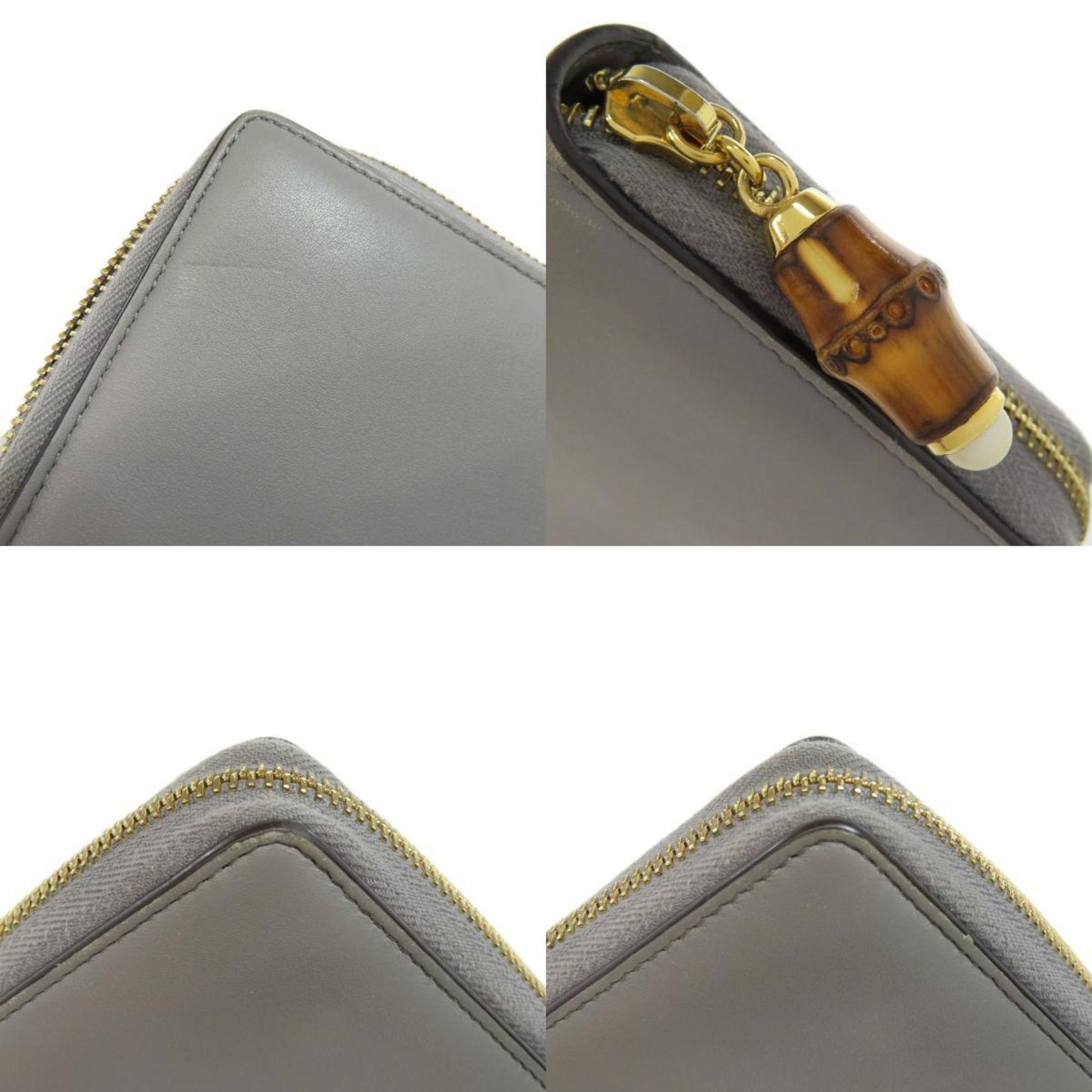 Gucci Bamboo, Grey, Leather, wallet