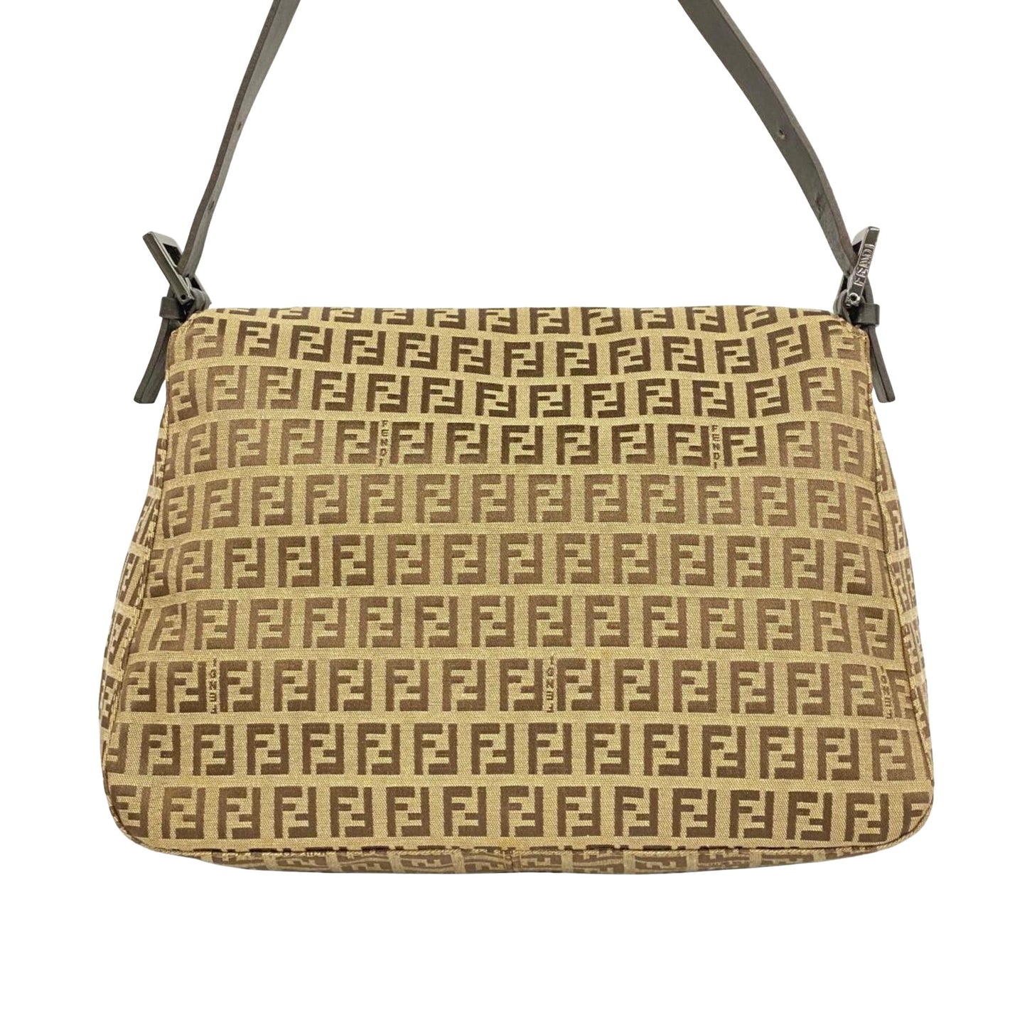 Fendi Mamma Baguette, Brown, Canvas, handbag