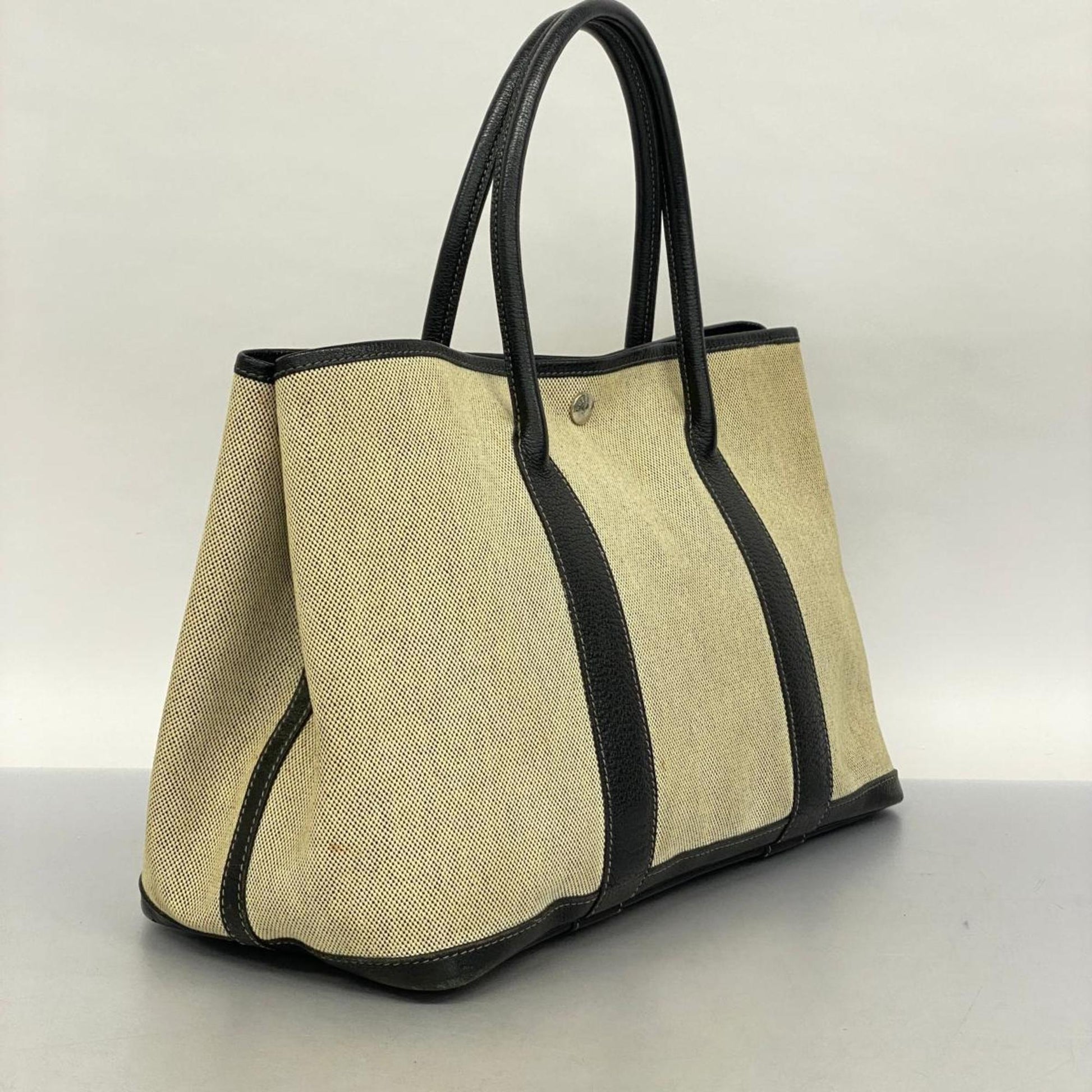 Hermès Garden Party, Beige, Canvas, tote