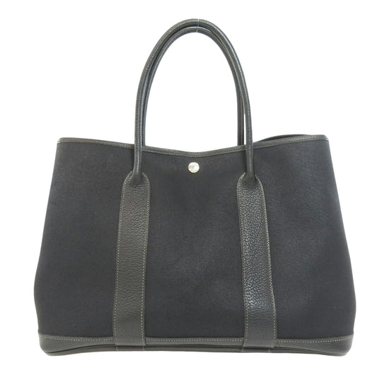 Hermès Garden Party, Black, Canvas, tote