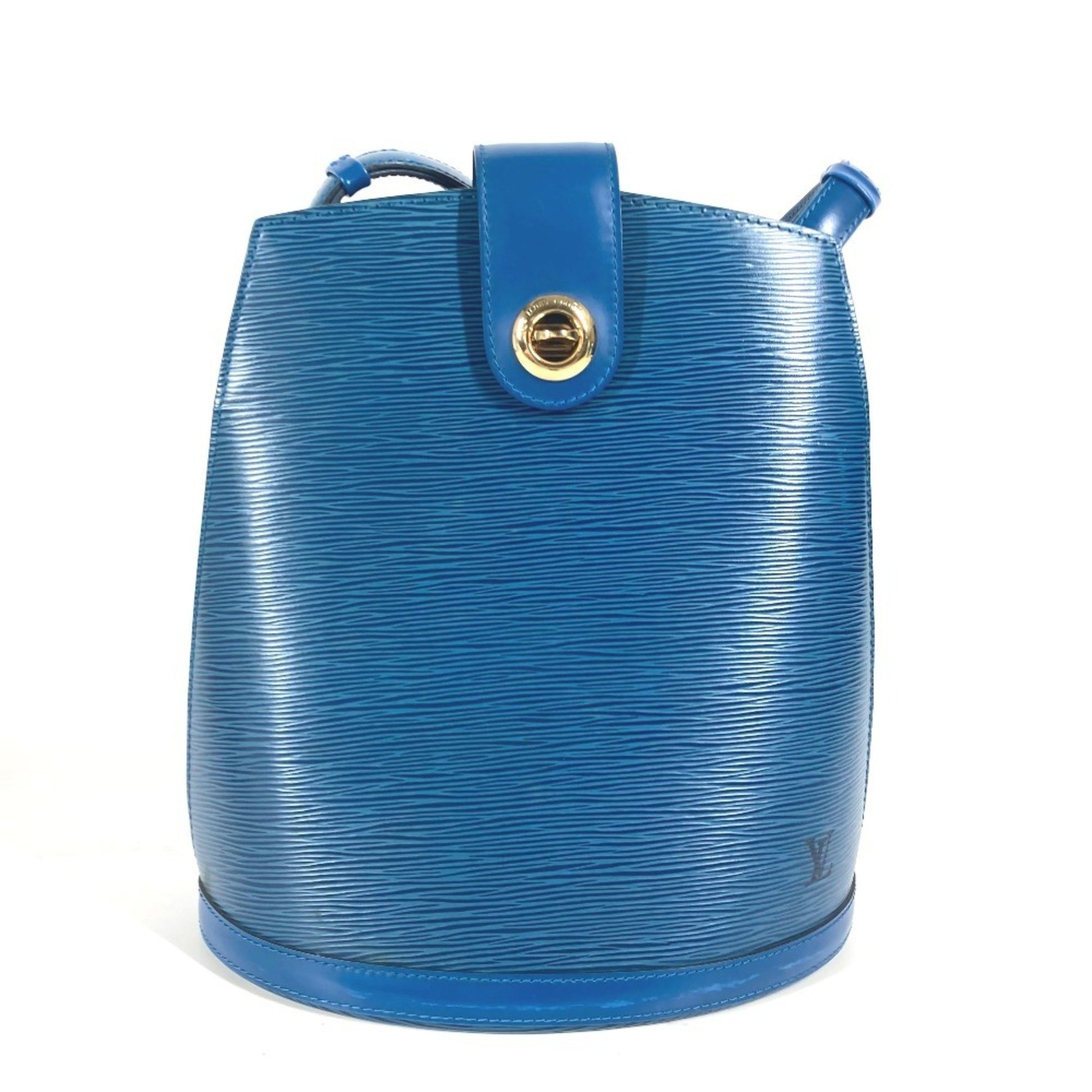 Louis Vuitton Cluny, Blue, Leather, shoulder