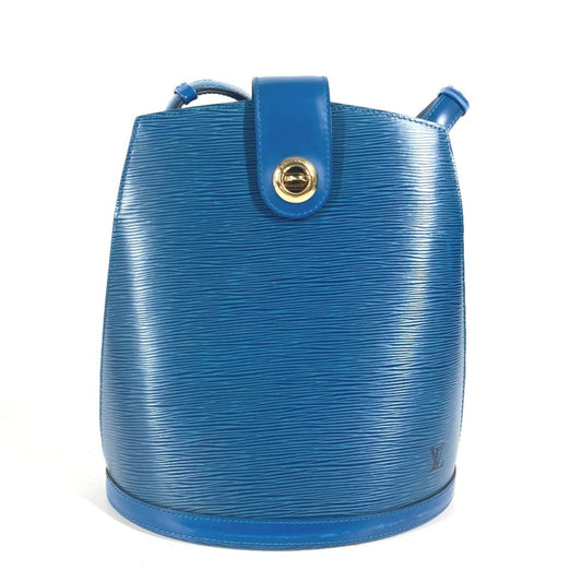 Louis Vuitton Cluny, Blue, Leather, shoulder