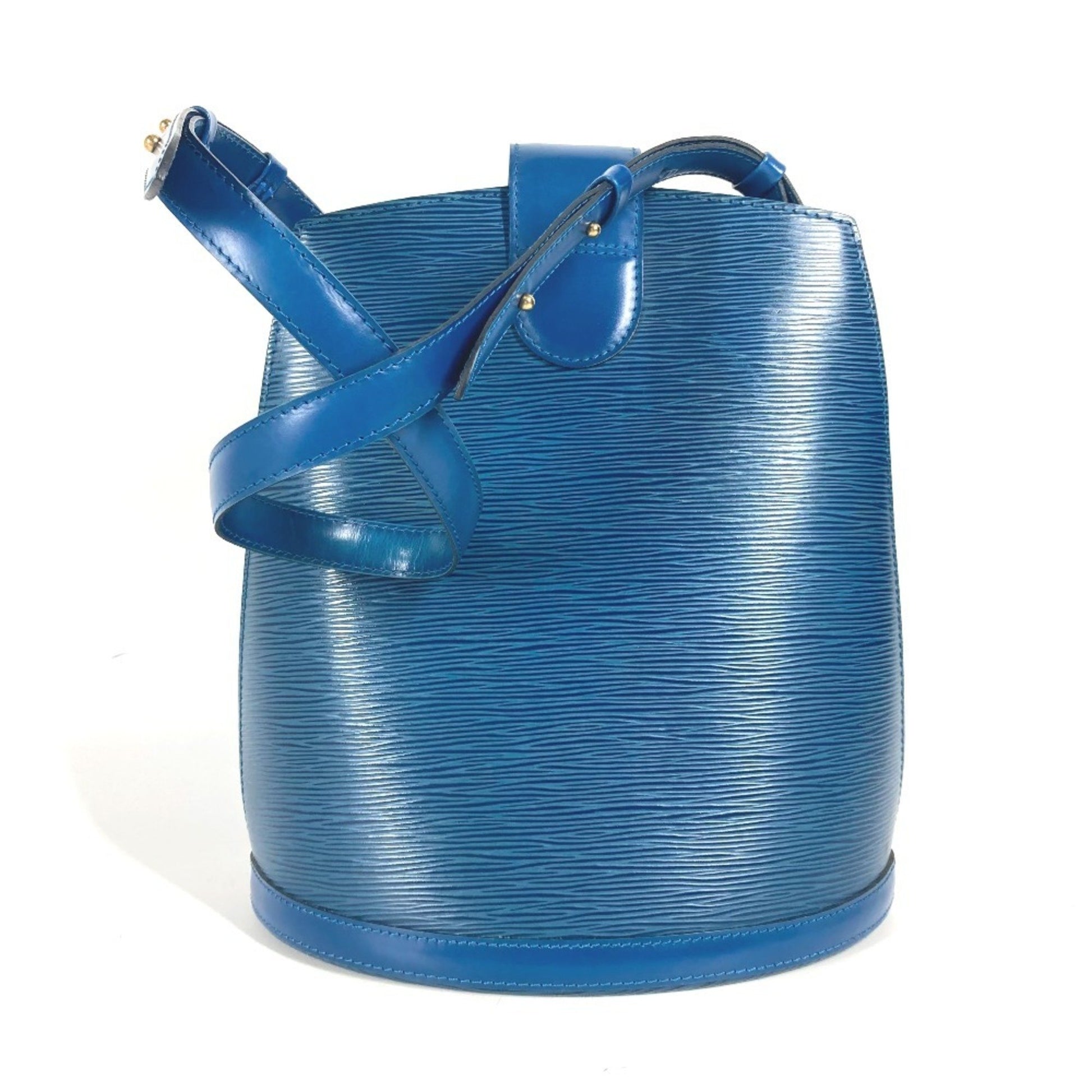 Louis Vuitton Cluny, Blue, Leather, shoulder