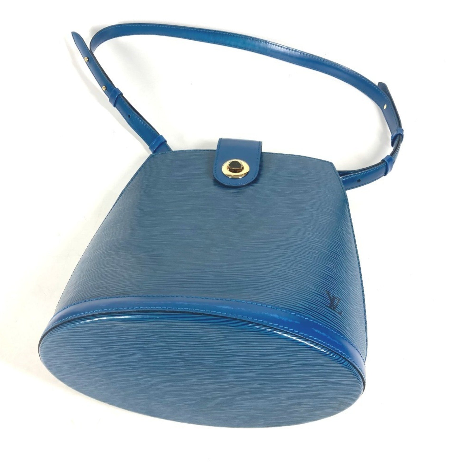 Louis Vuitton Cluny, Blue, Leather, shoulder