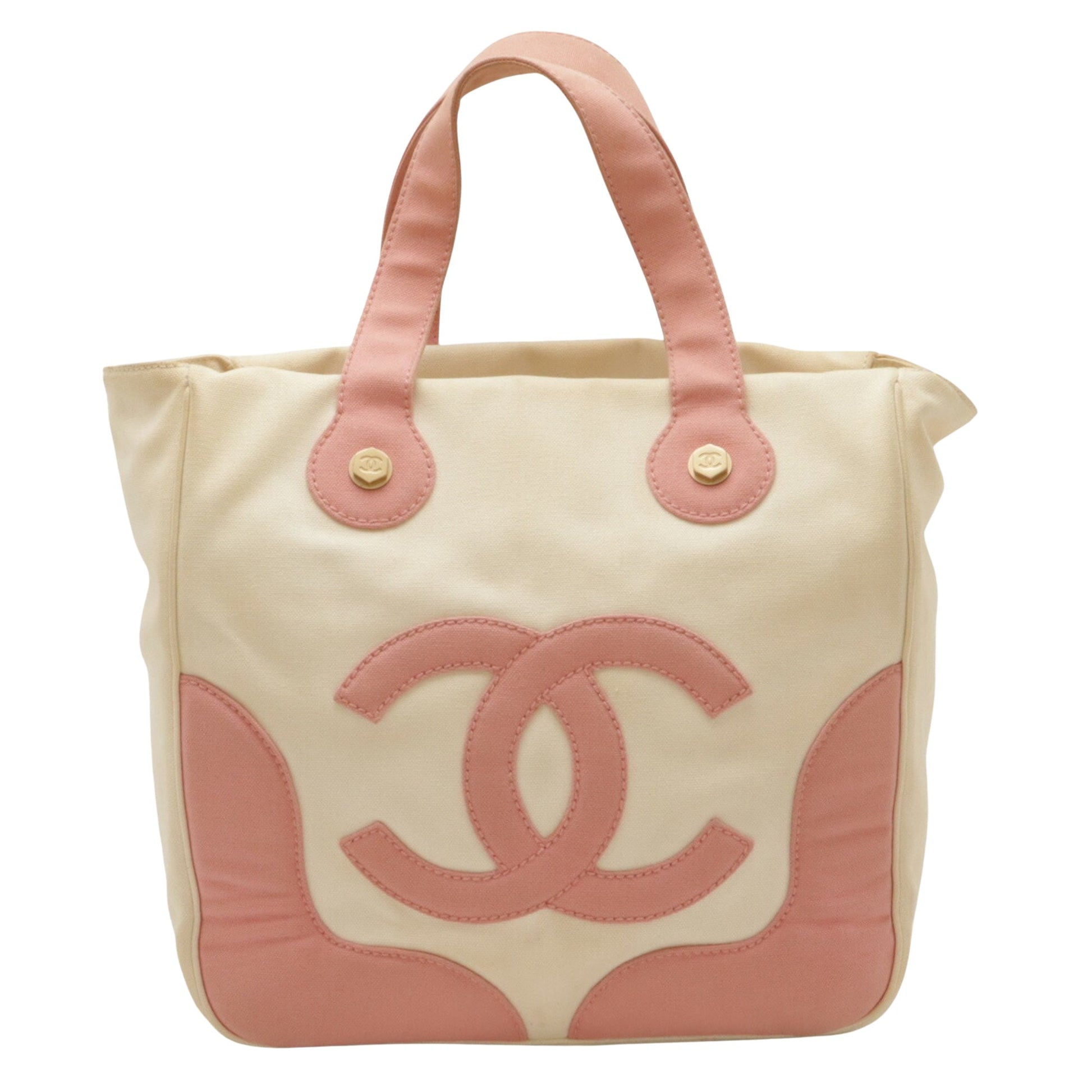 Chanel Marshmallow, Beige, Canvas, tote