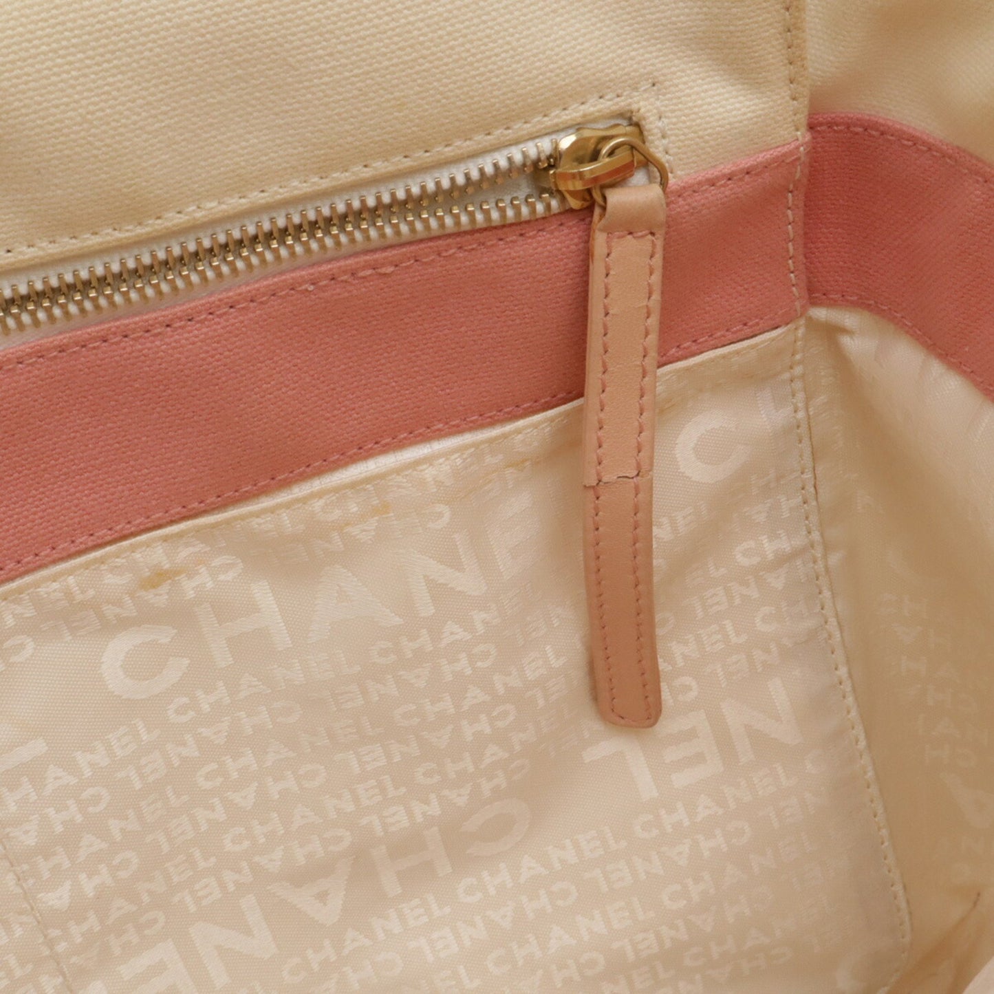 Chanel Marshmallow, Beige, Canvas, tote