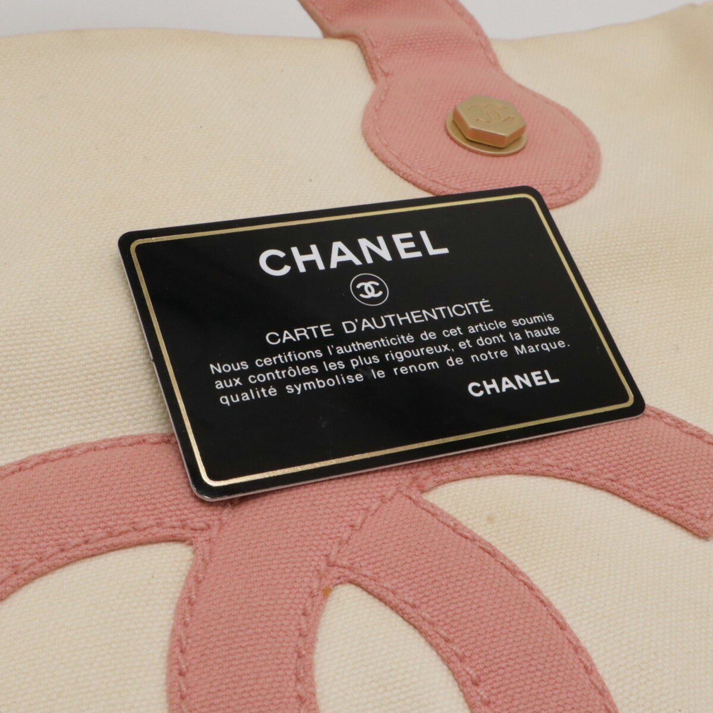 Chanel Marshmallow, Beige, Canvas, tote