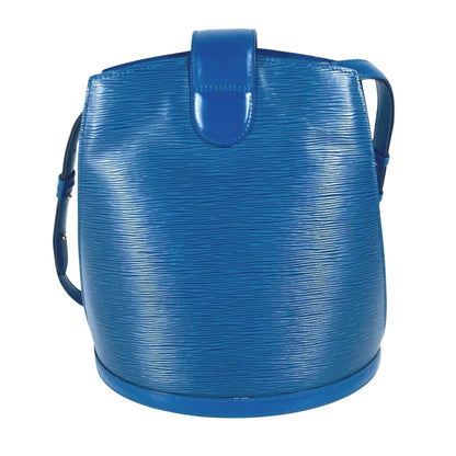 Louis Vuitton Cluny, Blue, Leather, shoulder