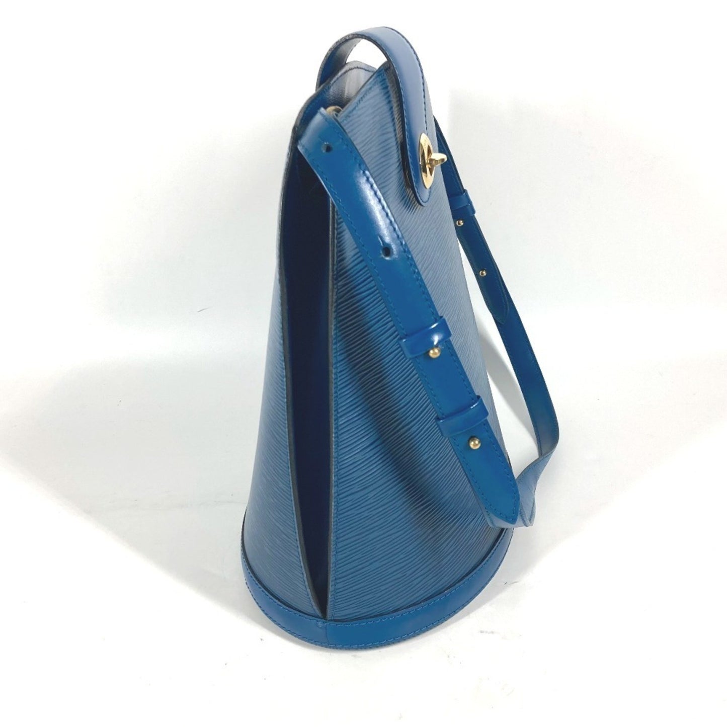 Louis Vuitton Cluny, Blue, Leather, shoulder