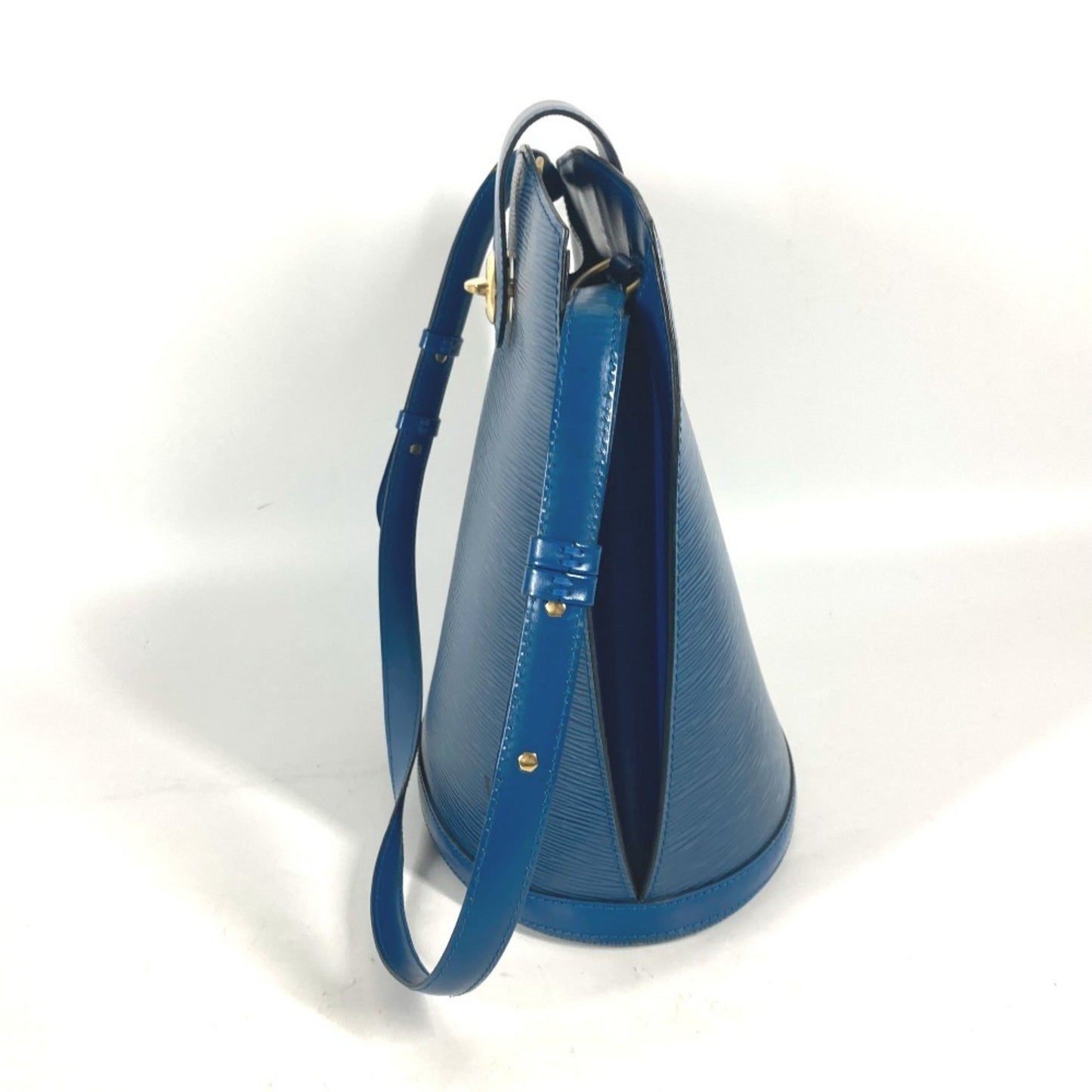 Louis Vuitton Cluny, Blue, Leather, shoulder