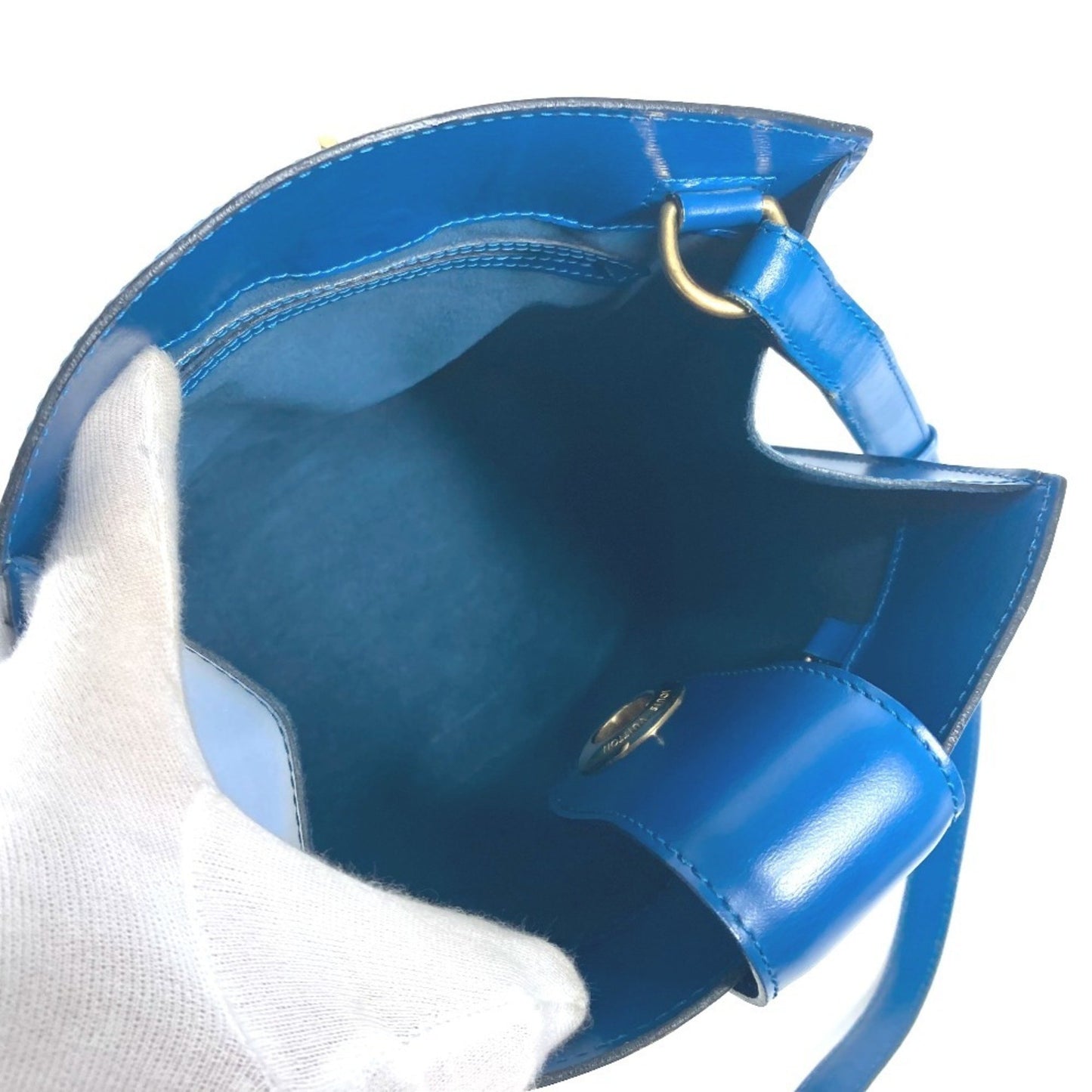 Louis Vuitton Cluny, Blue, Leather, shoulder
