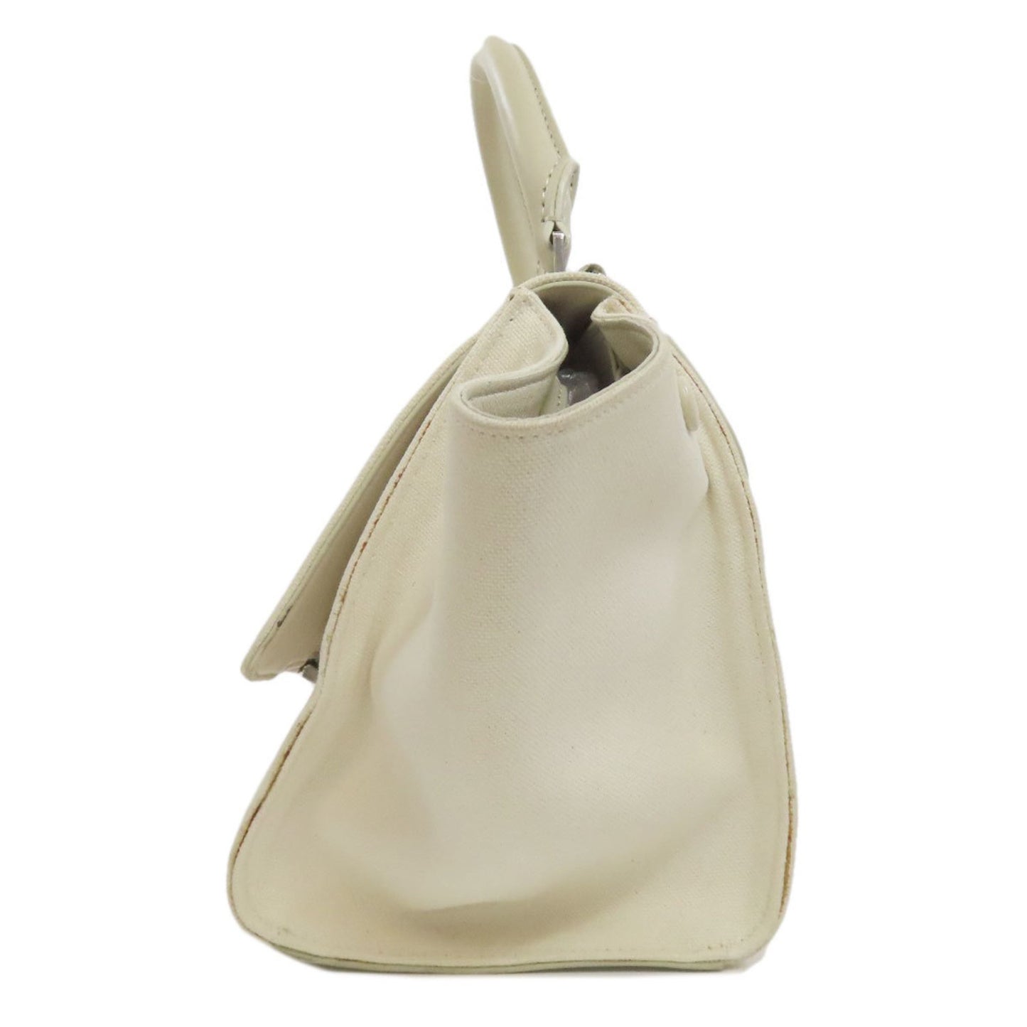 Céline Trapèze, White, Canvas, handbag