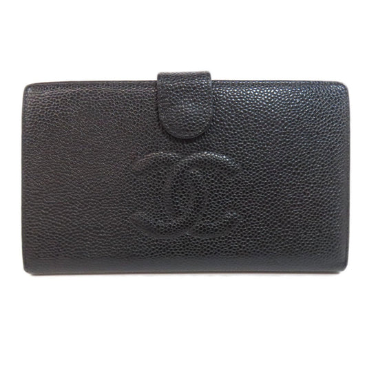 Chanel Logo CC, Black, Leather, wallet