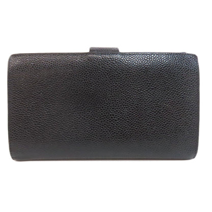 Chanel Logo CC, Black, Leather, wallet