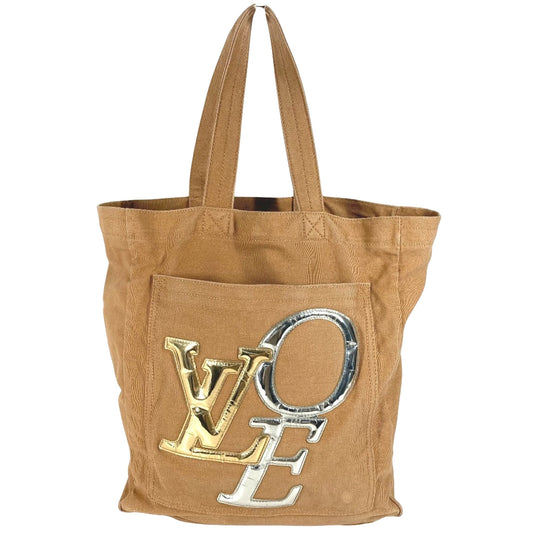 Louis Vuitton love tote, Brown, Canvas, tote