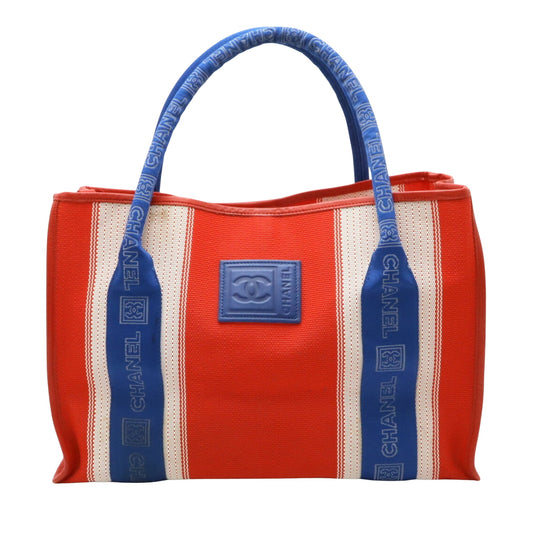 Chanel Cabas, Blue, Canvas, tote