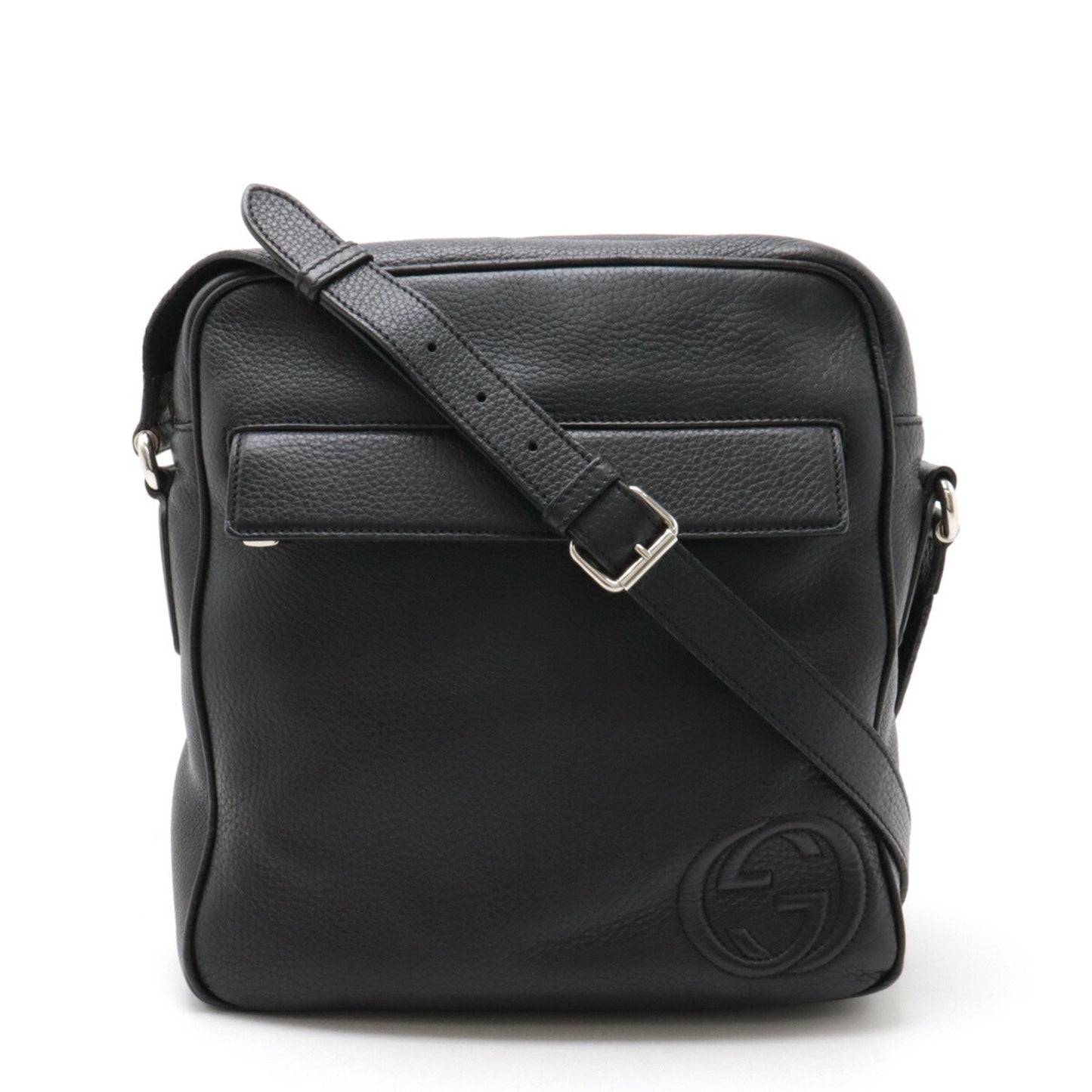 Gucci Interlocking G, Black, Leather, shoulder