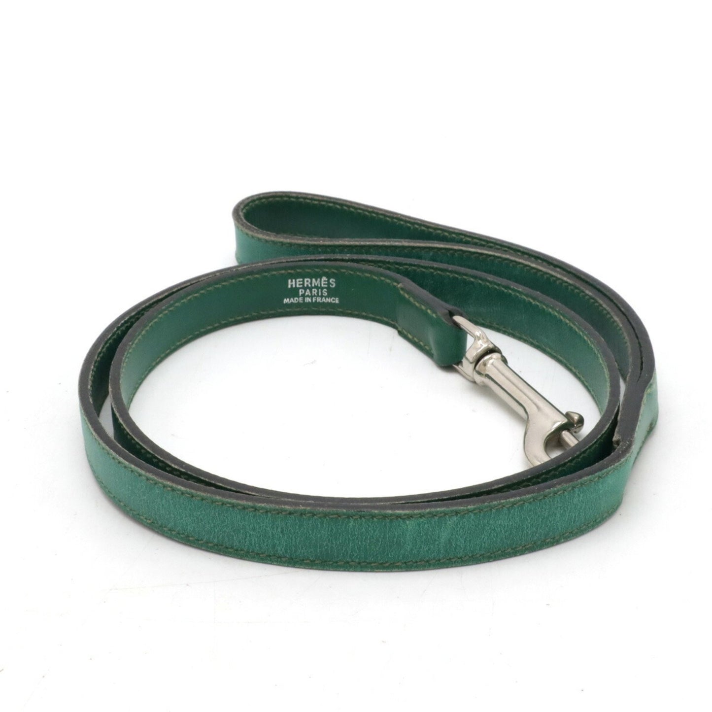 Hermès --, Green, Leather, belt