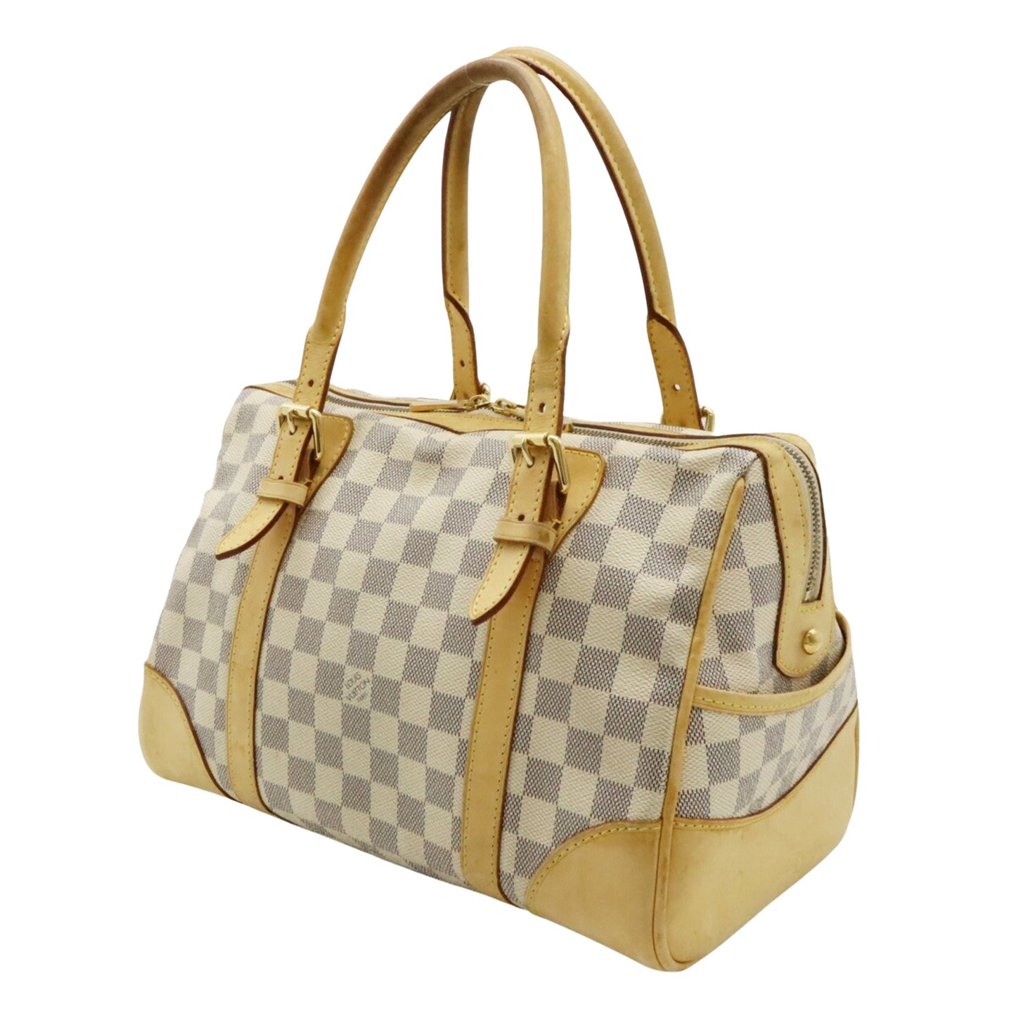 Louis Vuitton Berkeley, White, Canvas, handbag