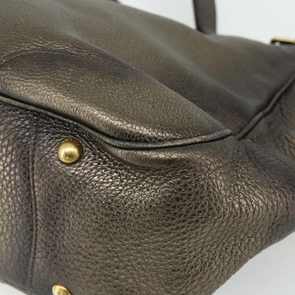 Prada Side Pocket Hobo Vitello Daino, Gold, Leather, Shoulder Bag