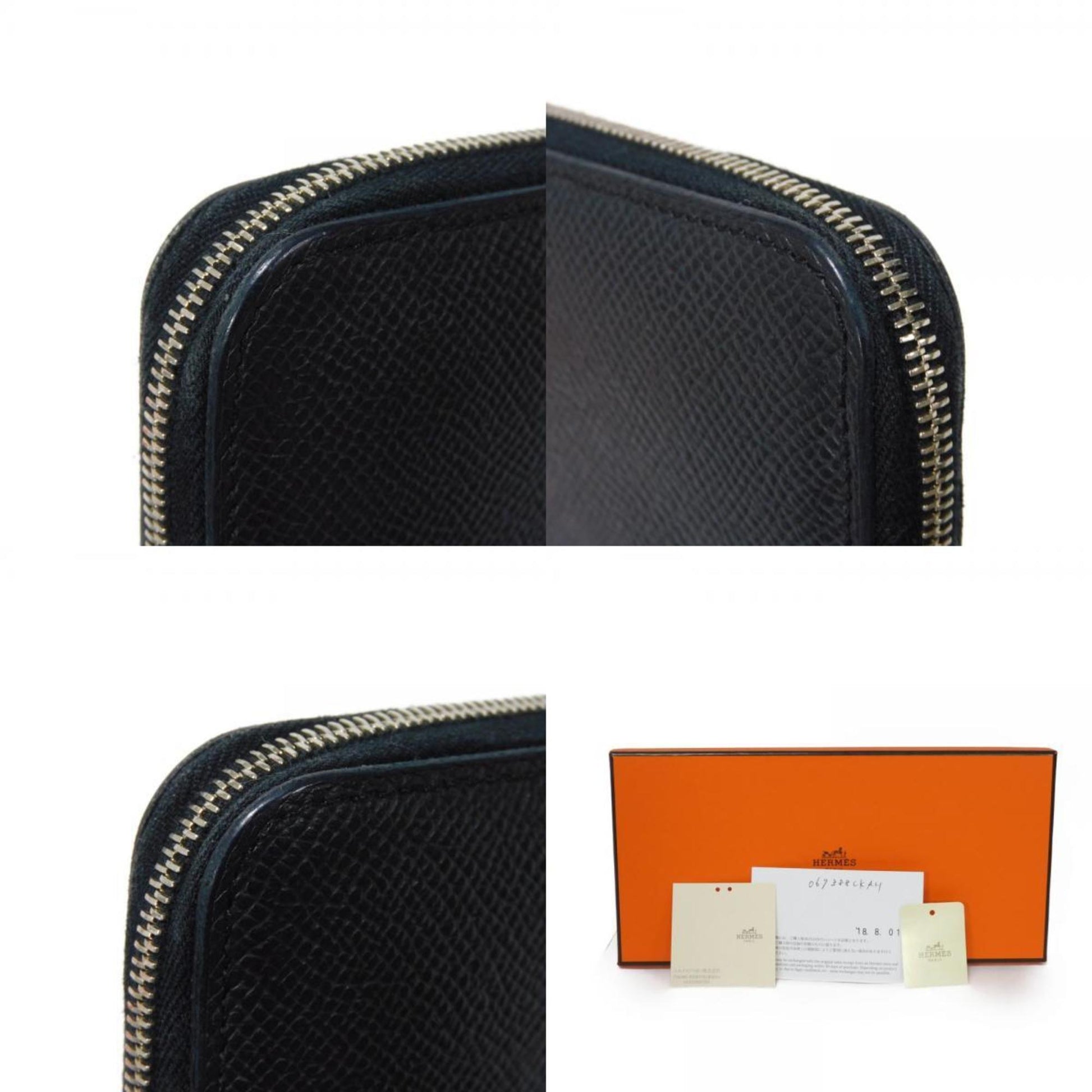 Hermès Silk'In, Black, Leather, wallet