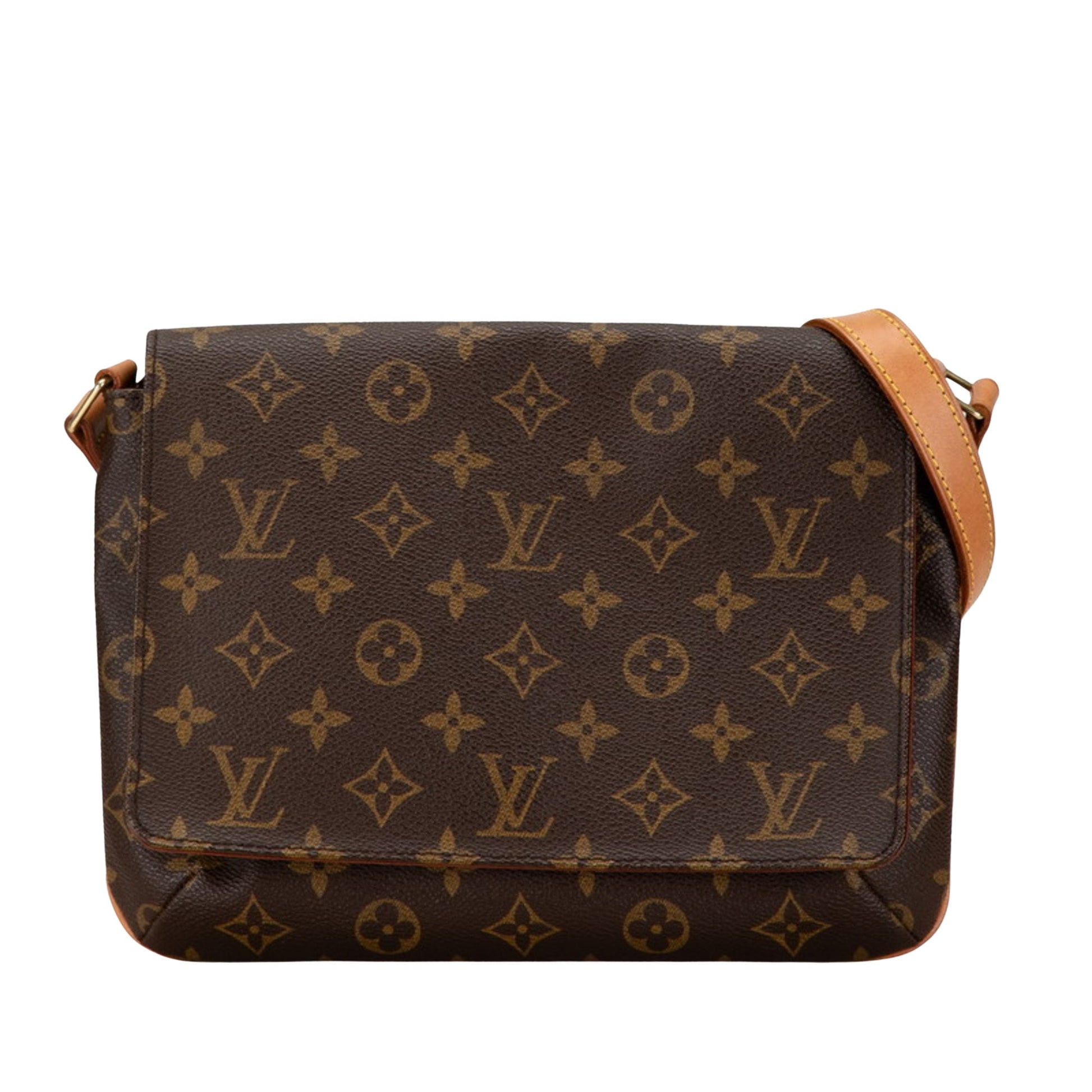 Louis Vuitton Musette Tango, Brown, Canvas, shoulder