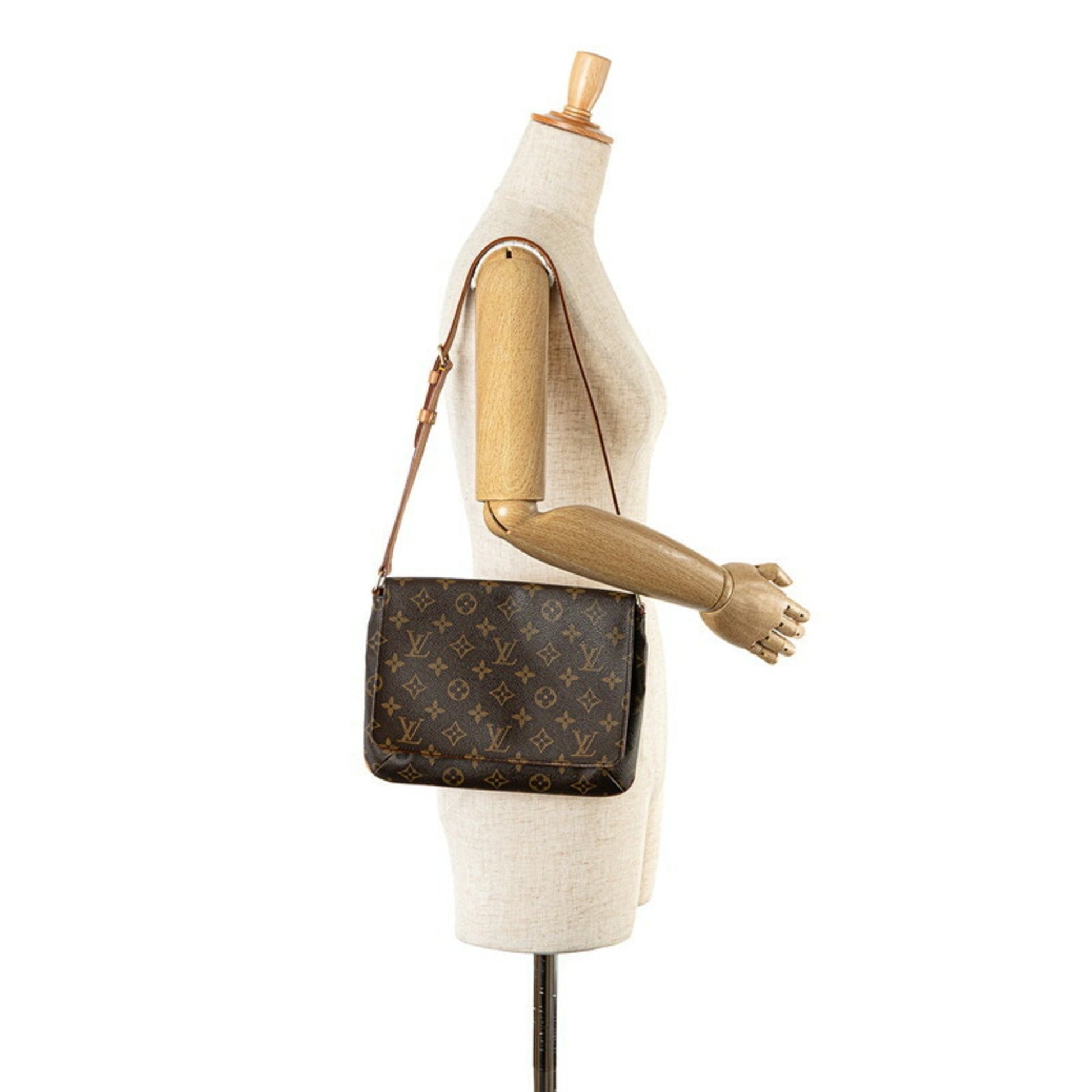 Louis Vuitton Musette Tango, Brown, Canvas, shoulder