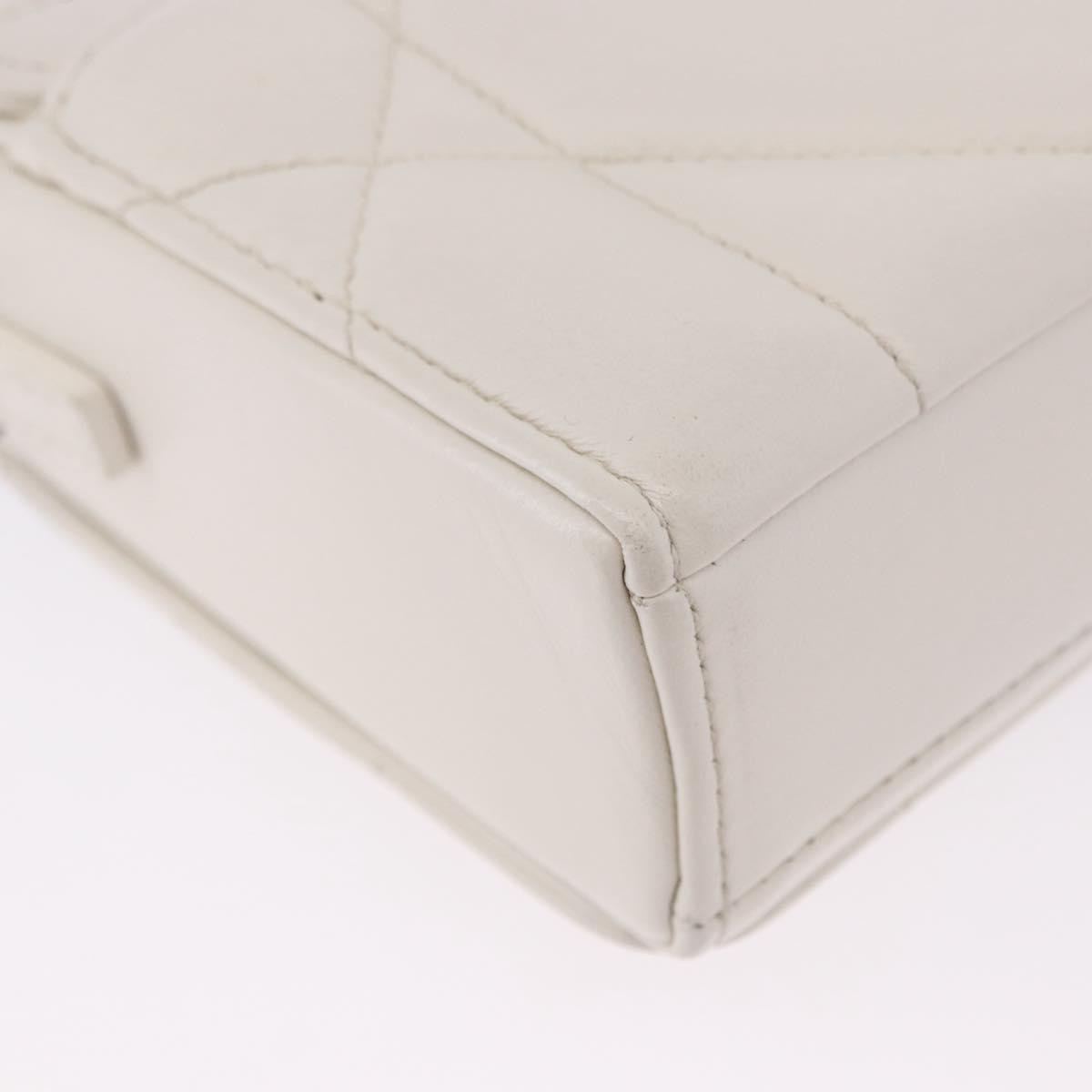 Christian Dior Caro Leather, White, Leather, Handbag
