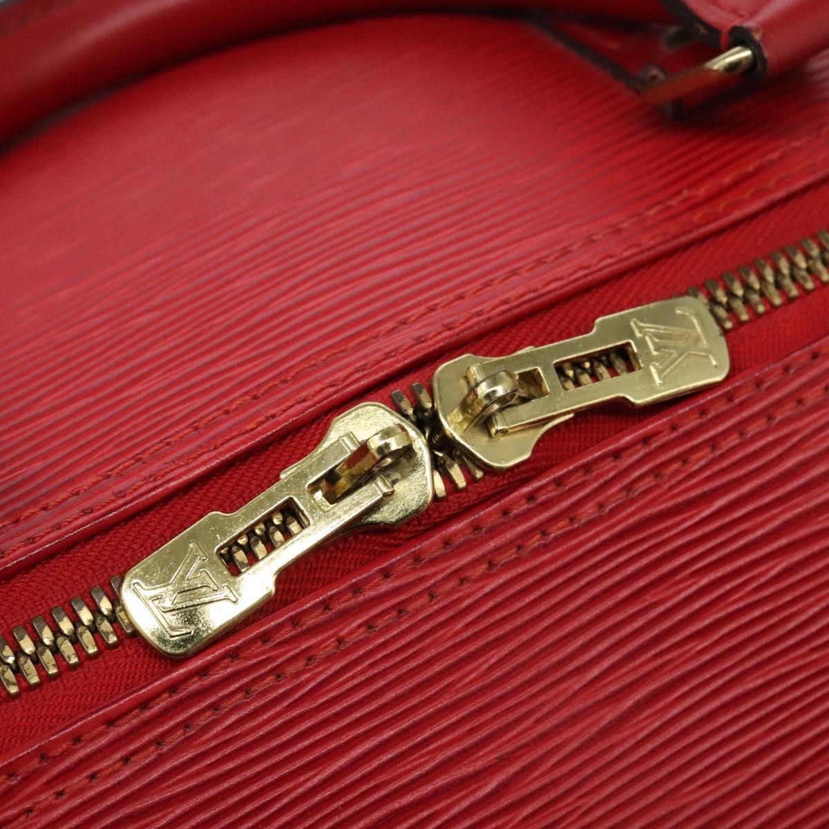 Louis Vuitton Keepall 55, Red, Leather, travel