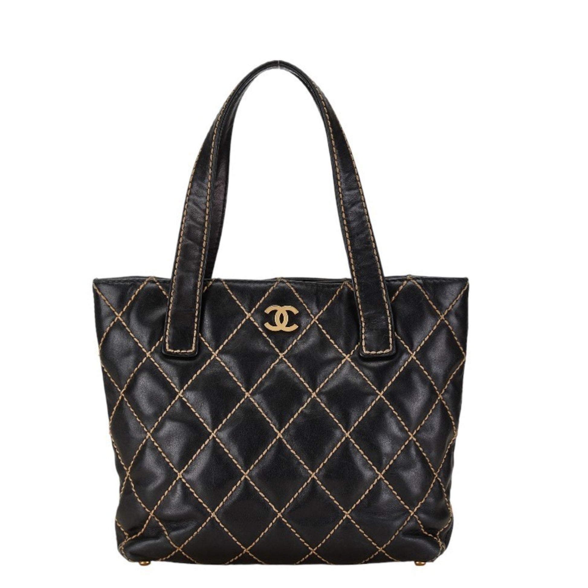 Chanel Wild stitch, Black, Leather, tote