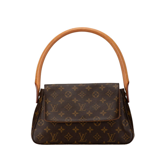 Louis Vuitton Looping, Brown, Canvas, handbag