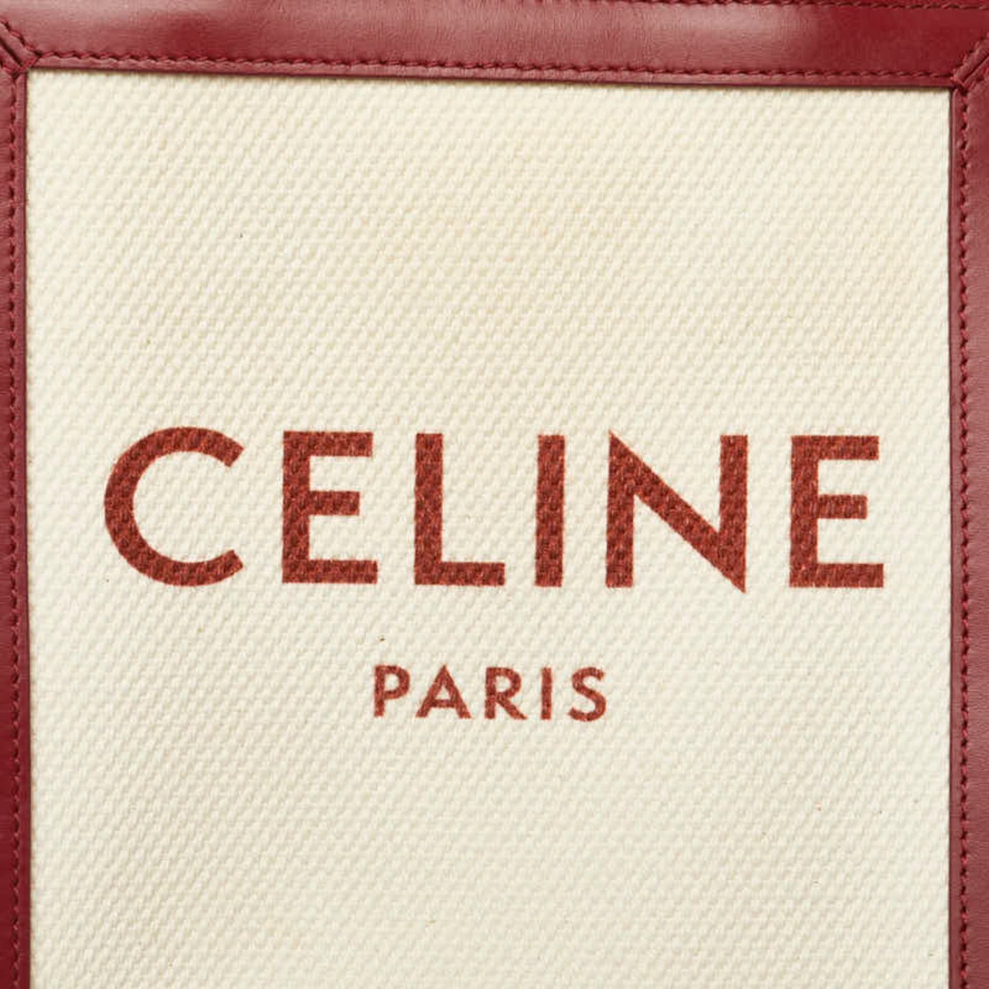 Céline Cabas Vertical, White, Canvas, handbag