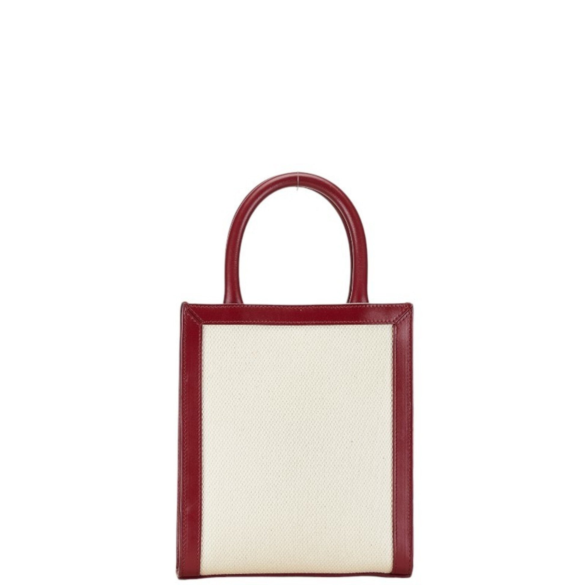 Céline Cabas Vertical, White, Canvas, handbag