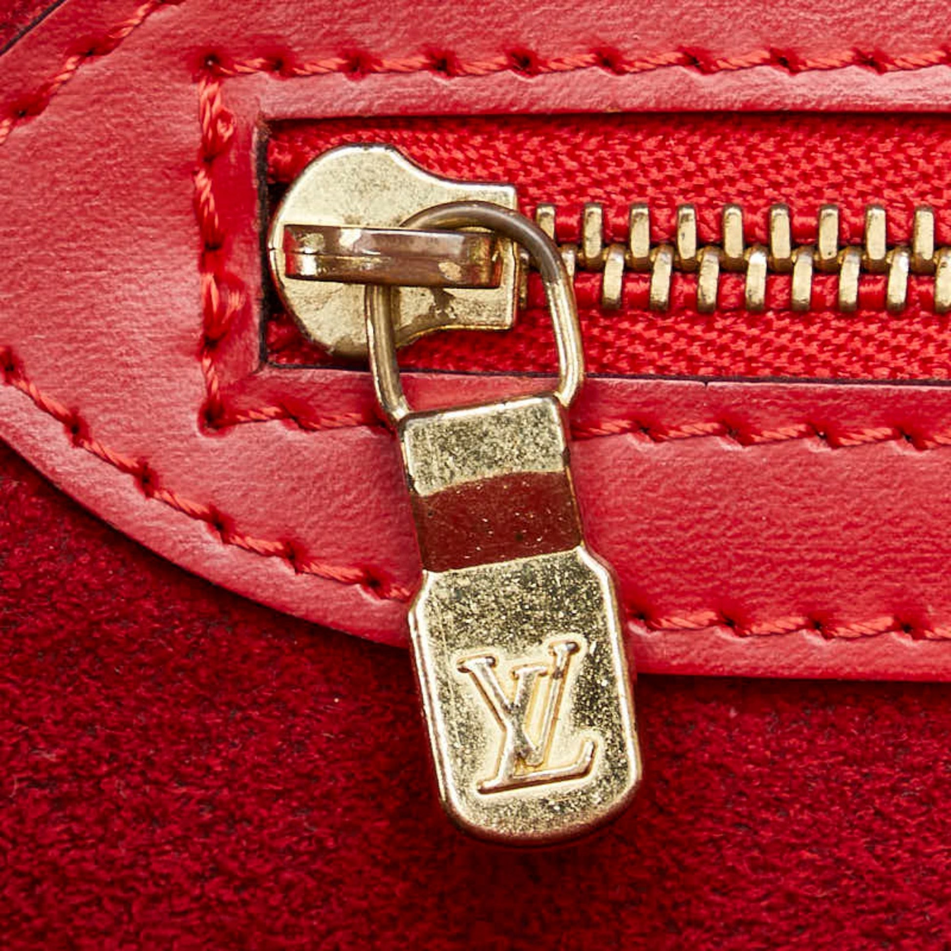 Louis Vuitton Lussac, Red, Leather, shoulder