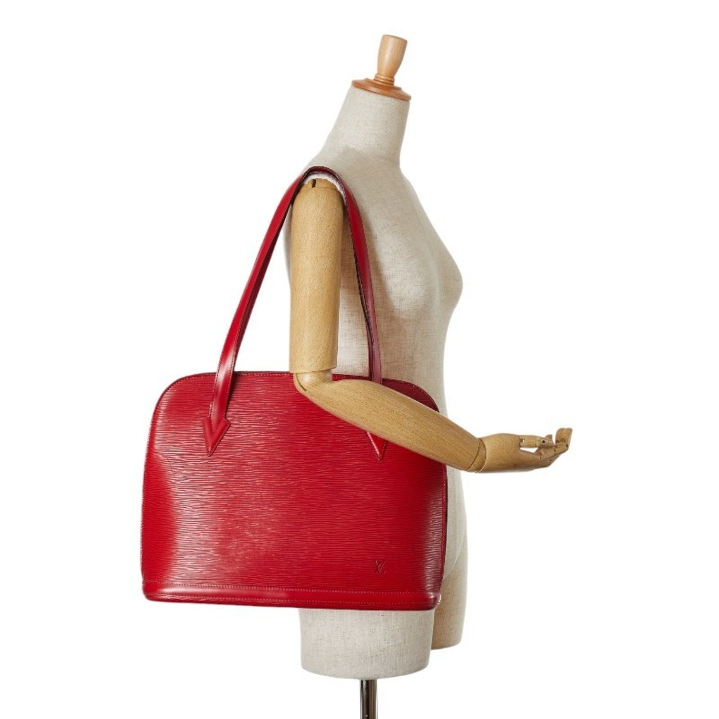 Louis Vuitton Lussac, Red, Leather, shoulder