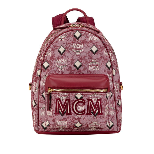 MCM Visetos, Red, Silk, backpack