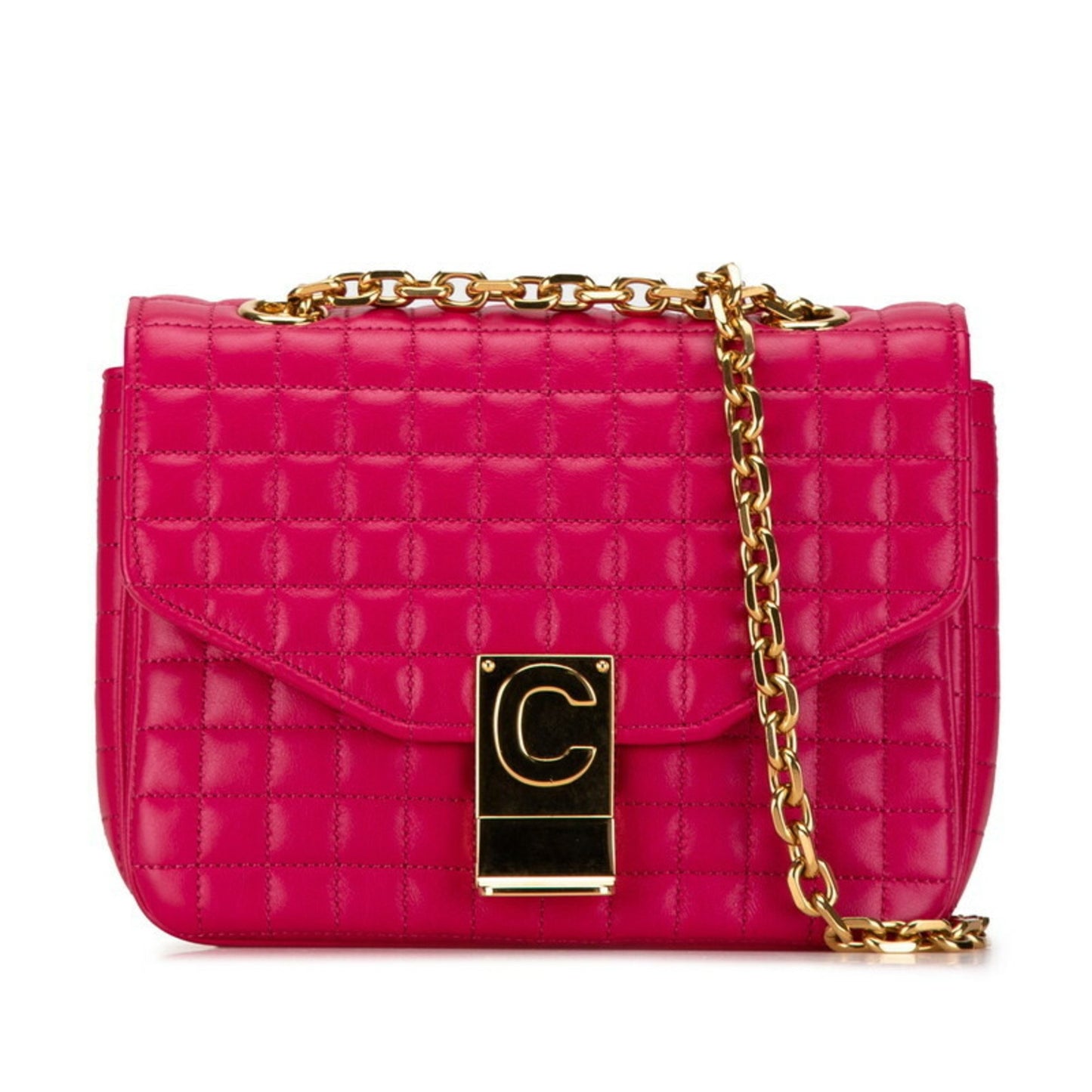 Céline C, Pink, Leather, shoulder