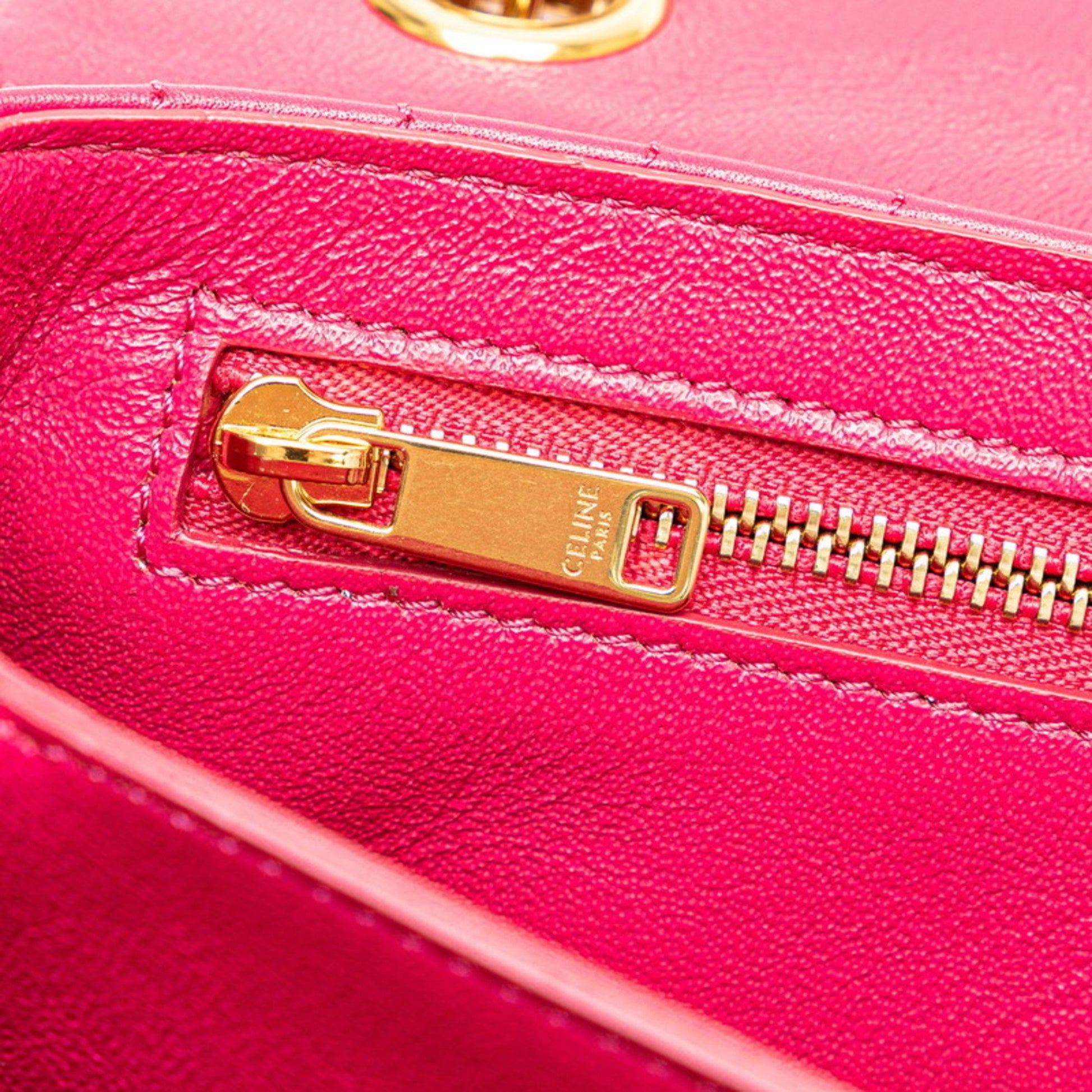 Céline C, Pink, Leather, shoulder