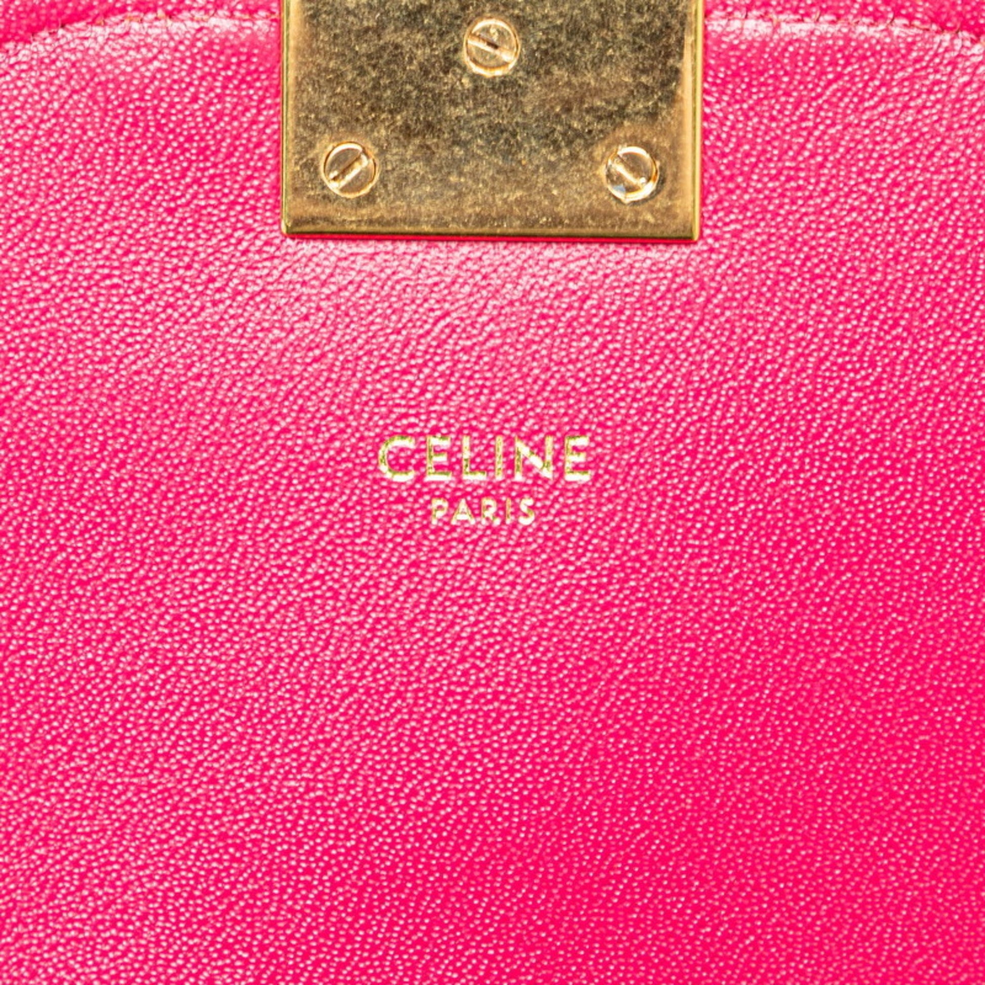 Céline C, Pink, Leather, shoulder