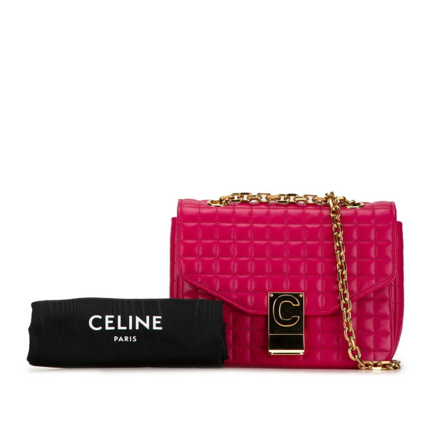 Céline C, Pink, Leather, shoulder